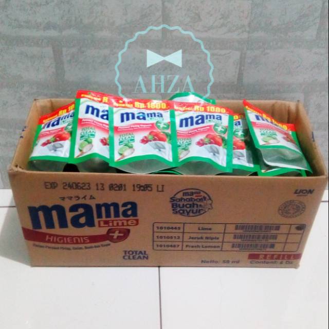 AHZA MAMA LIME PENCUCI PIRING HIGIENIS 58ML EXP 2025