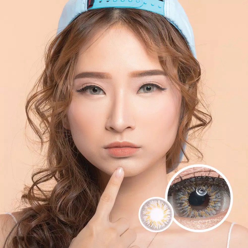 SOFTLENS SOFTLEN FUZZY EOS ADELIO GREY DAN BROWN NORMAL 14.5MM