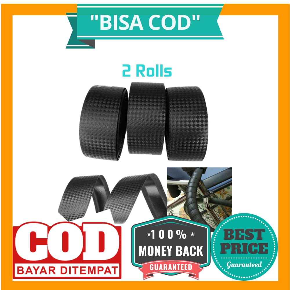 BISA COD Hand Grip Bar Tape Sepeda 2Roll - 70616 - Black