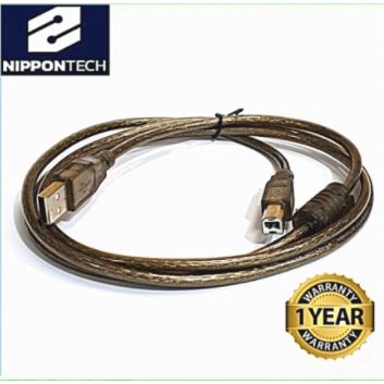 Cable Usb-A to Usb-B 2.0 nippontech 5 meter gold 480Mbps for printer - kabel usb2.0 printer 5m nippon