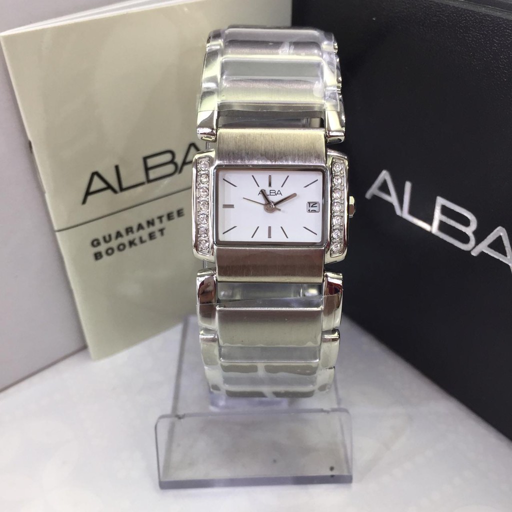 JAM TANGAN WANITA ALBA AXT473 SILVER ORIGINAL