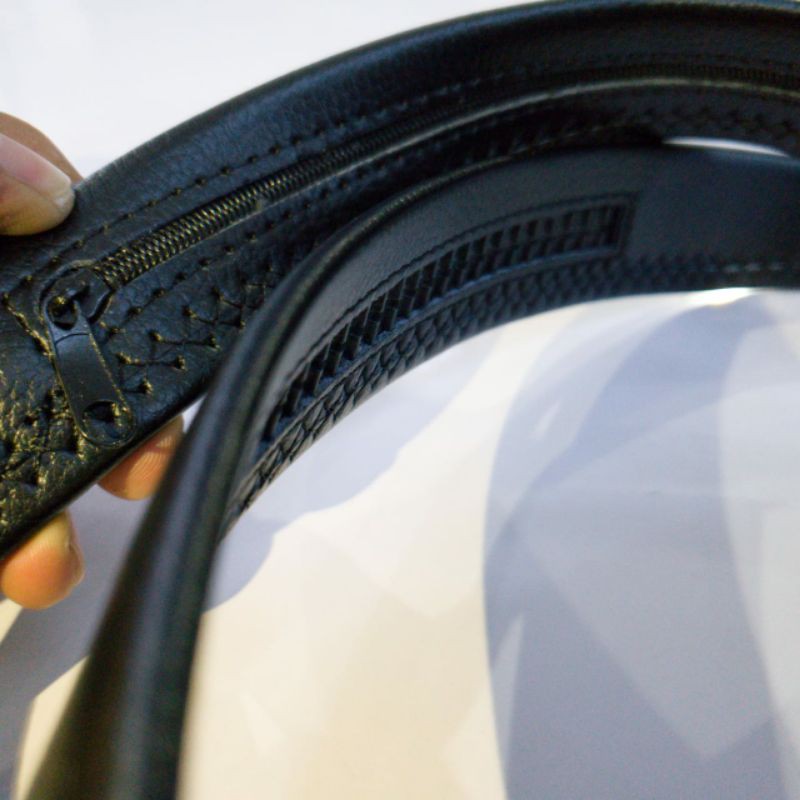 Gesper Pria Panjang 155 Cm Asli Import PL201 Ikat Pinggang Resleting Rell Sabuk Kulit PU Resleting