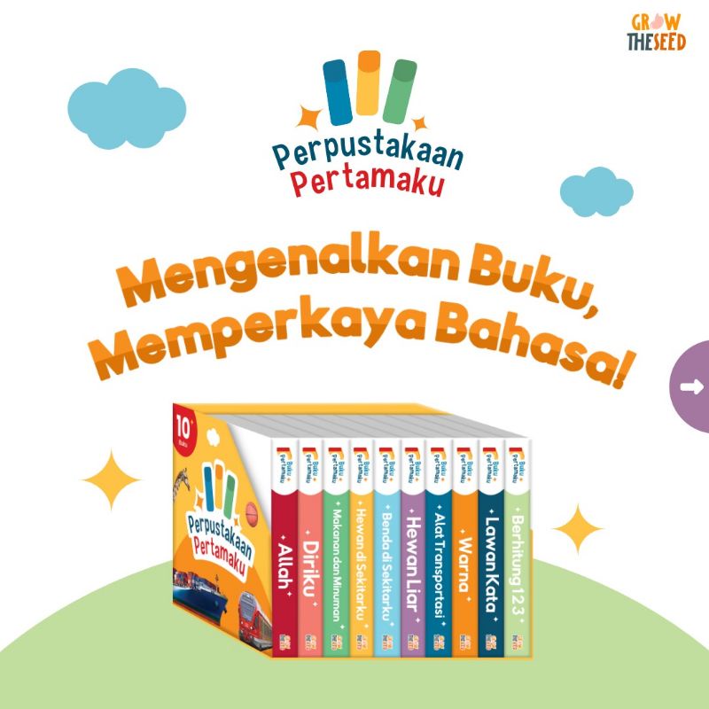 BUKU PERPUSTAKAAN PERTAMAKU GROW THE SEED | Buku anak-anak | Buku belajar anak terbaru