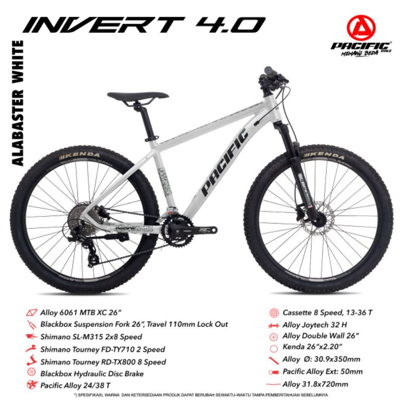 Sepeda Gunung/Bicycle Mountain/MTB Pacific 26 inch Invert 4.0