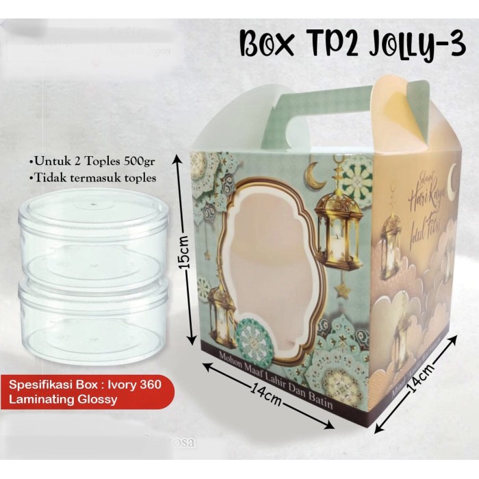 

Kotak Kue Kering 2 Toples 500 Gram Box Hamper Lebaran Idul Fitri - Hijau 100