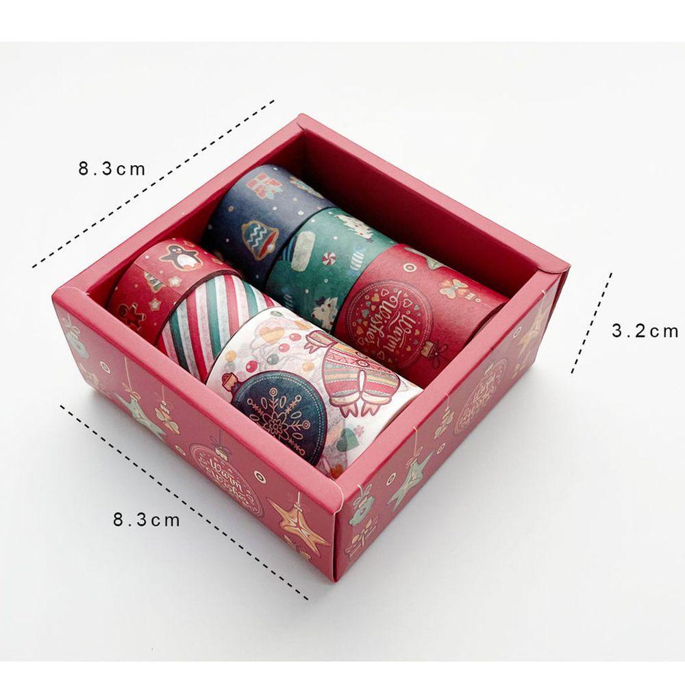 R-flower 6pcs / set Selotip Washi Motif Bunga / Hati / Perempuan Untuk Dekorasi Scrapbook DIY