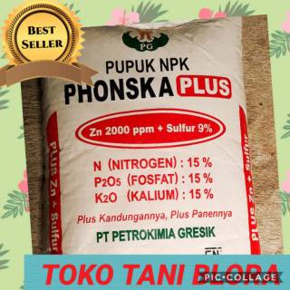PUPUK NPK PHONSKA PLUS 15 15 15 ZINK SULFUR 1 2KG atau PUPUK NPK PHONSKA PLUS 15 15 15 ZINK SULFUR 1 2KG atau