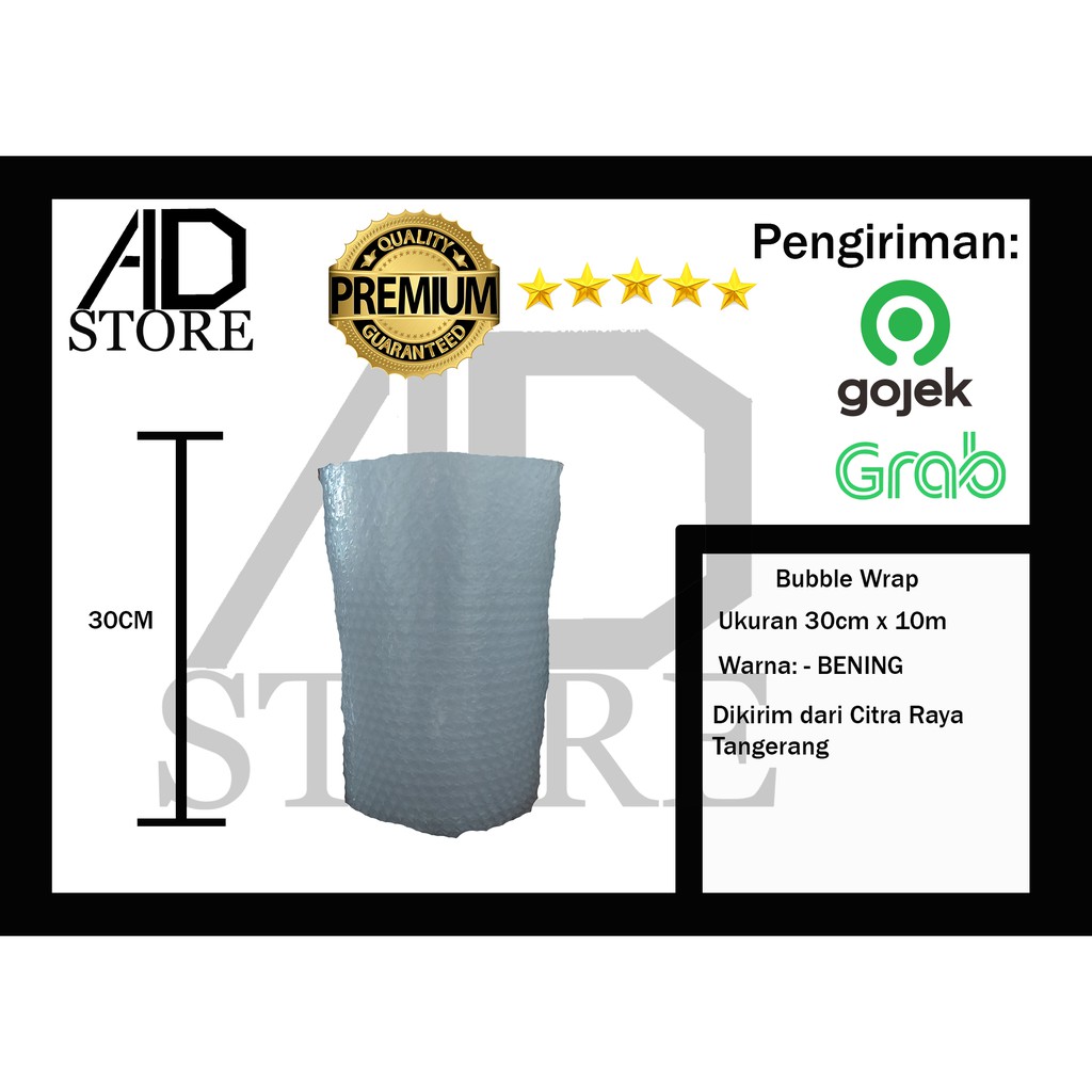 

plastik Bubble Wrap Bening Ukuran 30cm x 10m