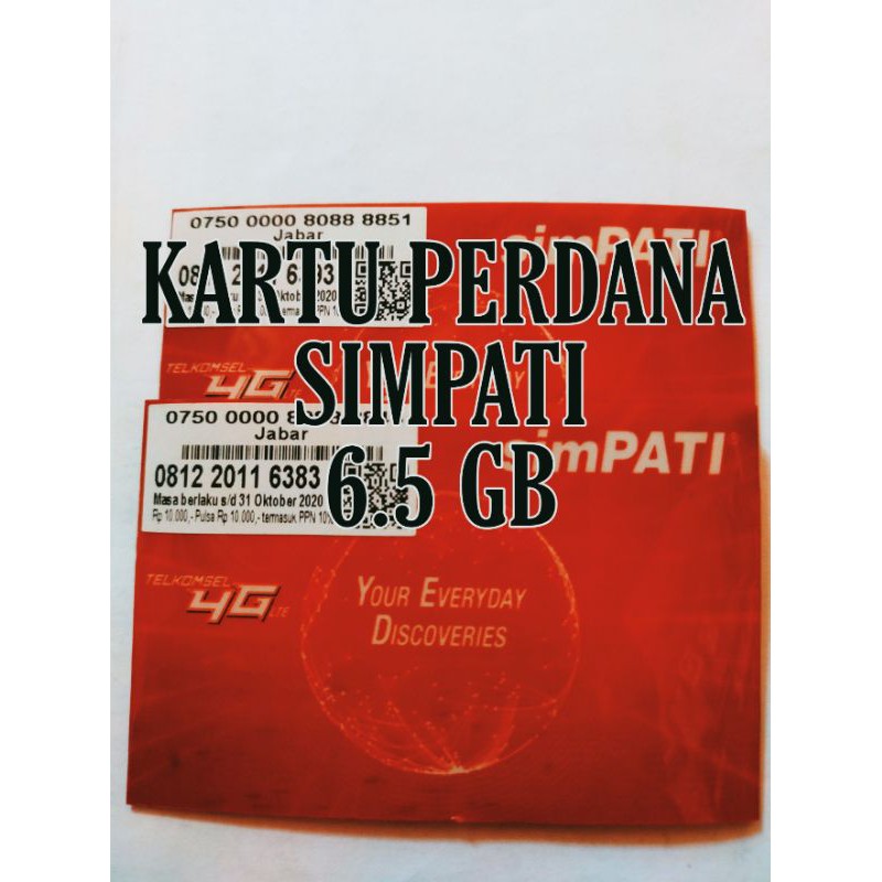 Kartu perdana simpati 6.5 gb