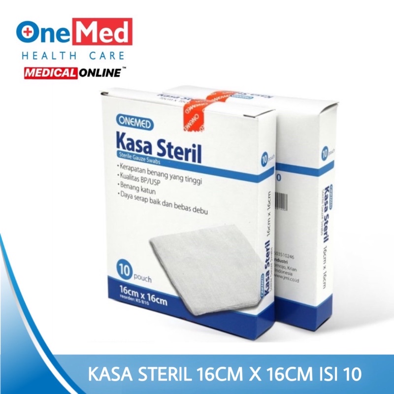 KASA STERIL 16X16 (16cm x 16cm) ONEMED ISI 10 PER BOX MEDICAL ONLINE