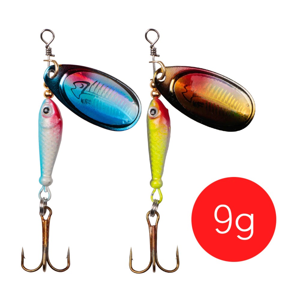 gs8 lushazer umpan pancing ikan spinner fishing lure 9g - lu79 - green Pro