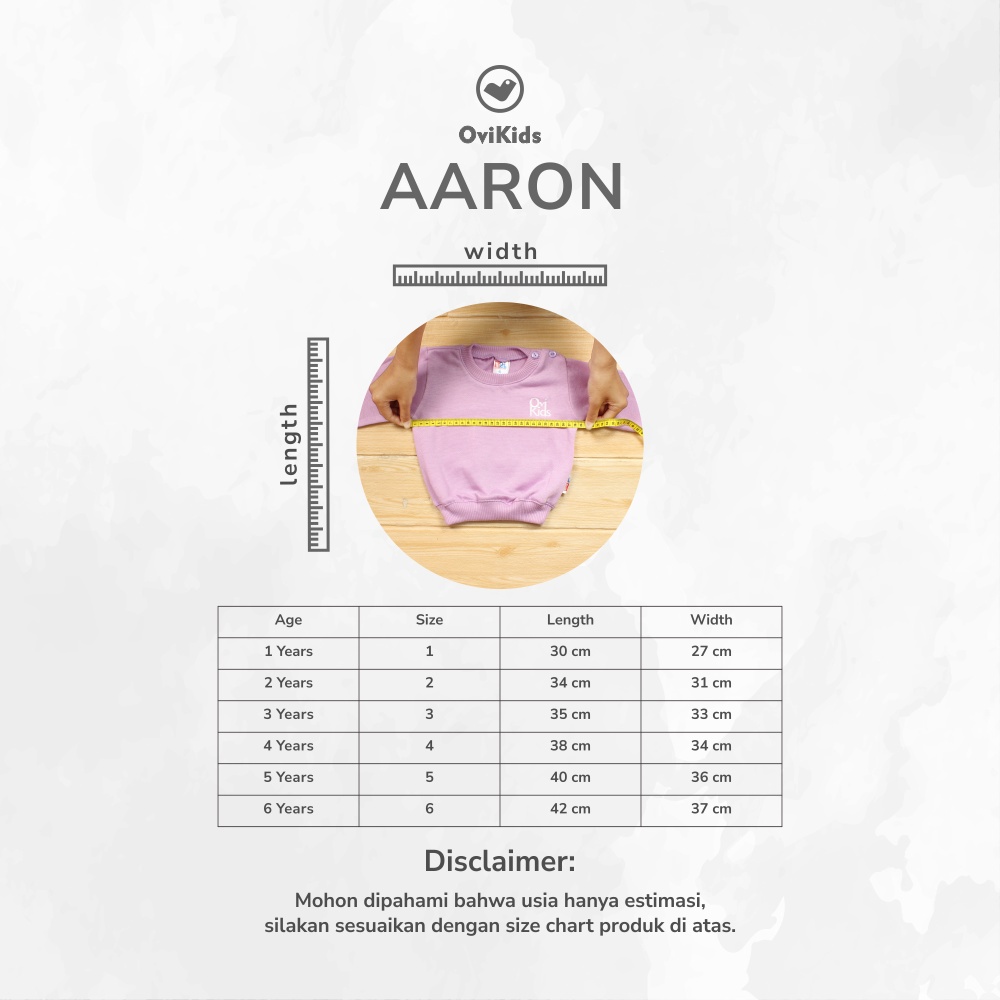 SWEATER CREWNECK AARON SWEATER BAJU LENGAN PANJANG ANAK LAKI-LAKI PEREMPUAN 1-6 TAHUN OVIKIDS