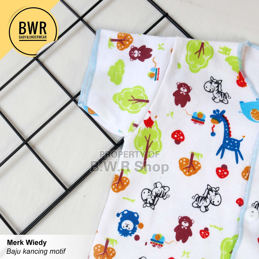 [ 3pcs ] Baju Bayi WIEDY POHON Putih Pendek | Baju Kancing Bayi 0-3 Bulan Baru Lahir | Bwr IX-2