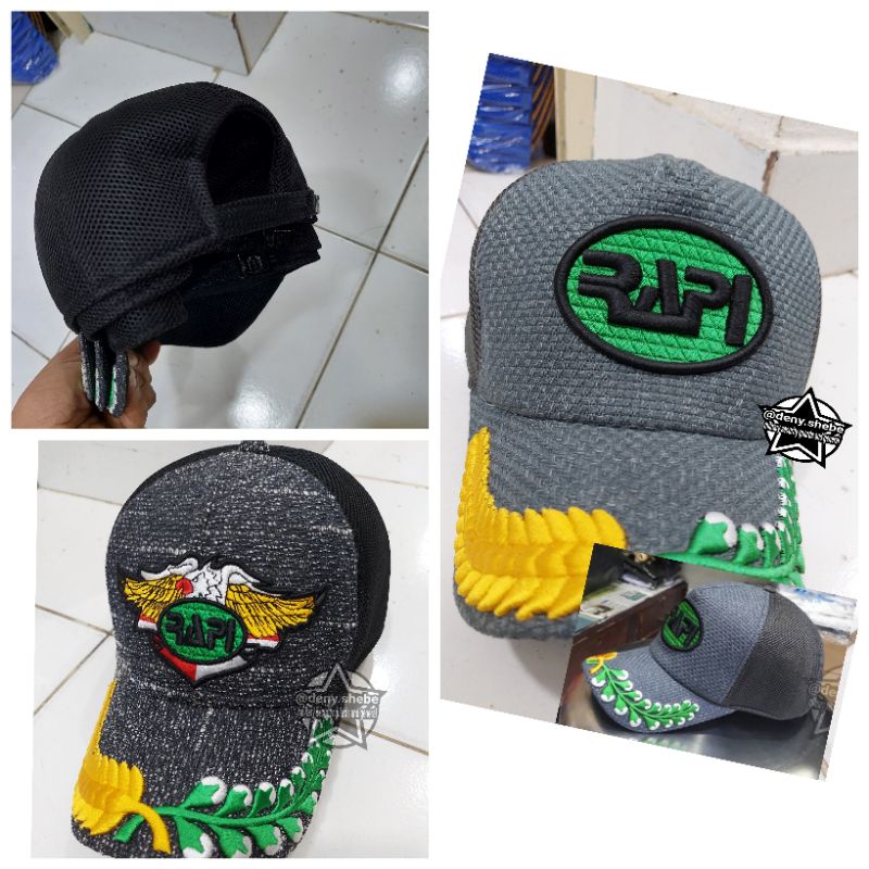 TOPI RAPI OVAL BAHAN TIKAR KOMBINASI PLUS NAMA&amp;CALZIGN