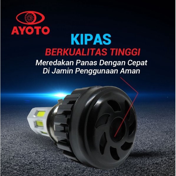 Lampu Motor LED Utama Ayoto M6A M7A Arus AC DC SOKET H6 Motor Matic Bebek