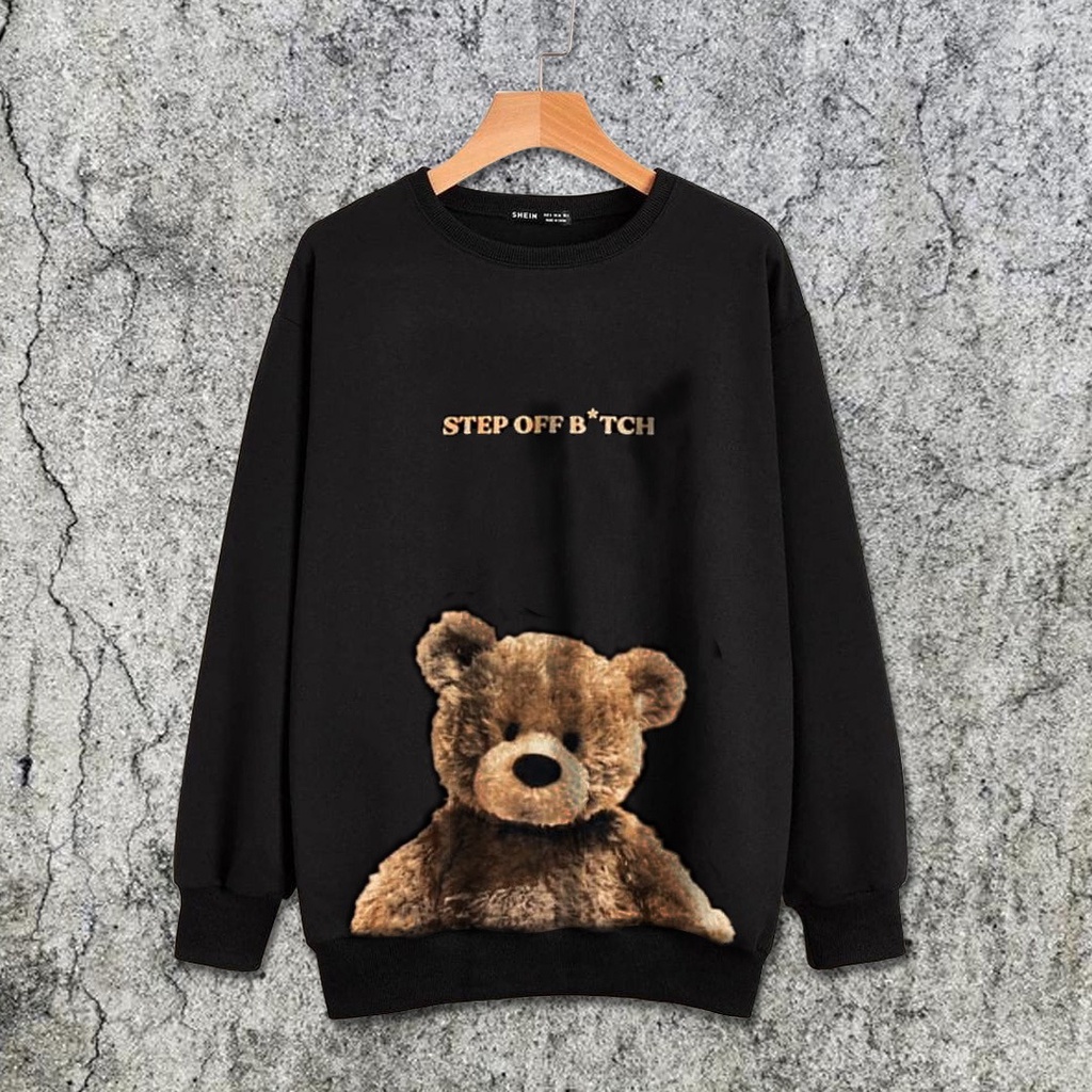 Parisdivarious Sweater Hoodie Sweatshirt Crewneck Bear Step Bahan Fleece Size S - XXL (Pria &amp; Wanita)