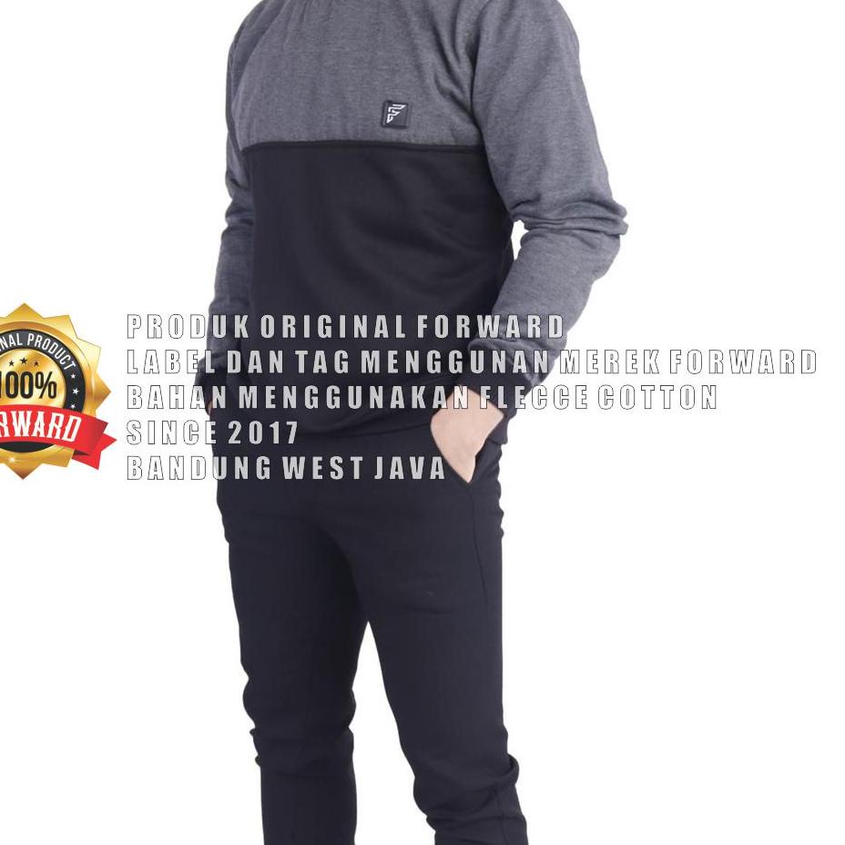 (TERLARIS) Jaket pria sweater hoodie creawneck forward system