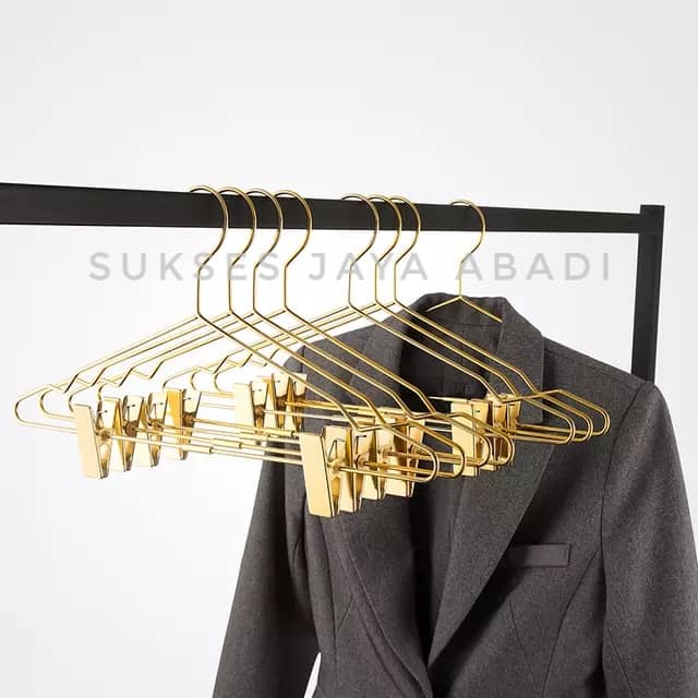 Hanger Gold / Hanger Rosegold / Hanger Celana / Hanger Jepit / Hanger Baju Import
