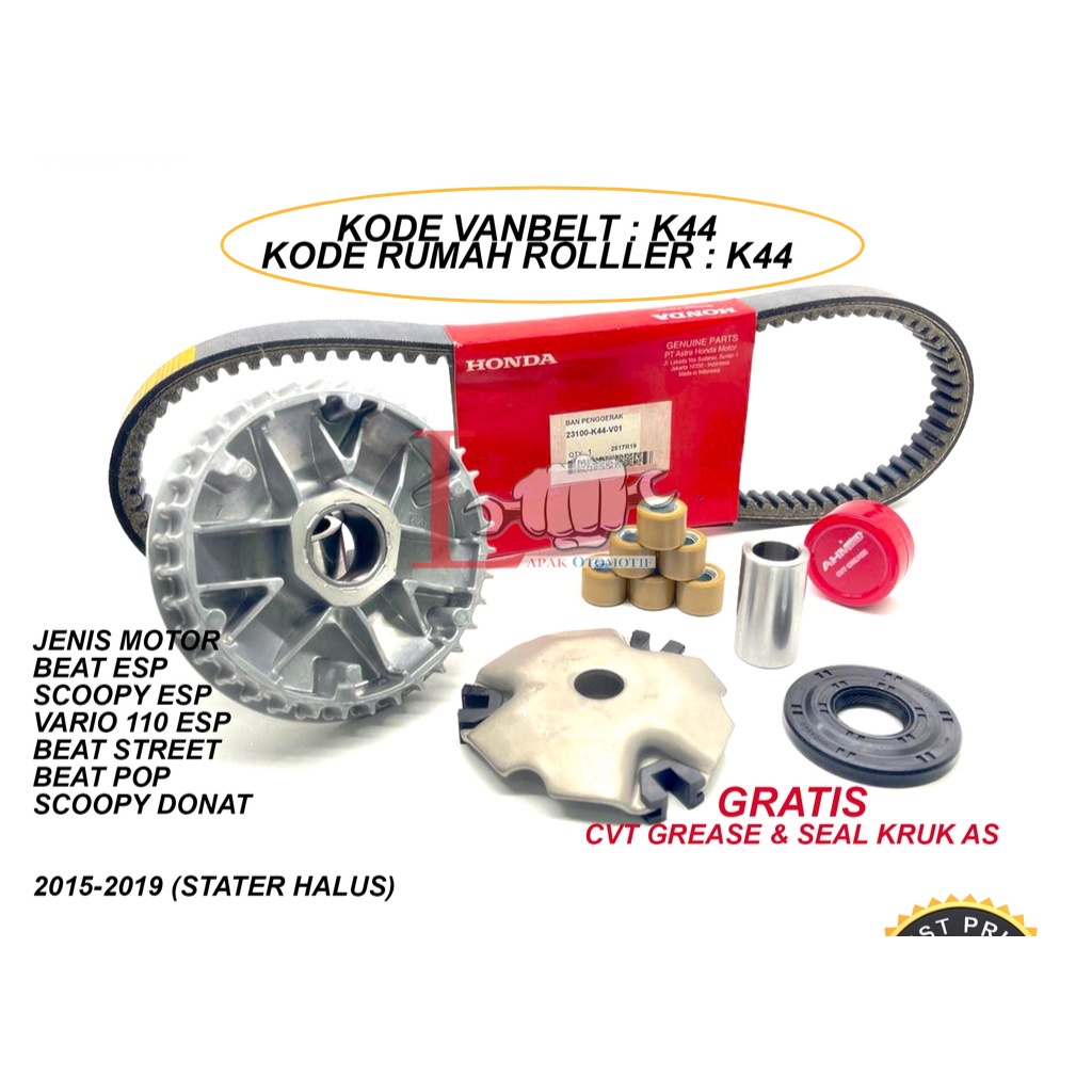SATU PAKET RUMAH ROLLER SET BEAT POP , BEAT STREET , VARIO ESP , BEAT FI (STATER HALUS) & VANBELT V 