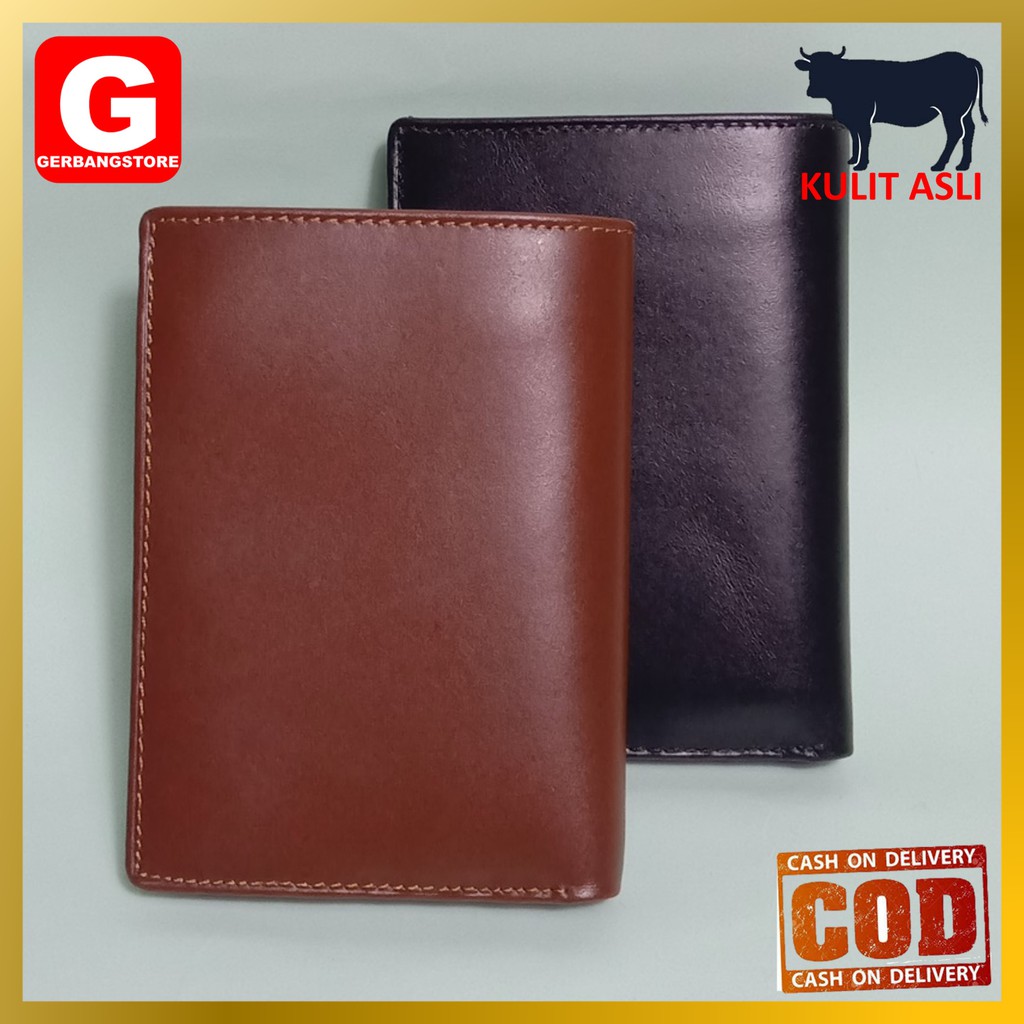 Dompet Pria Kulit Asli Sapi Jenis Pull Up Model Lipat Kartu Banyak  [3/4 Pull Up]