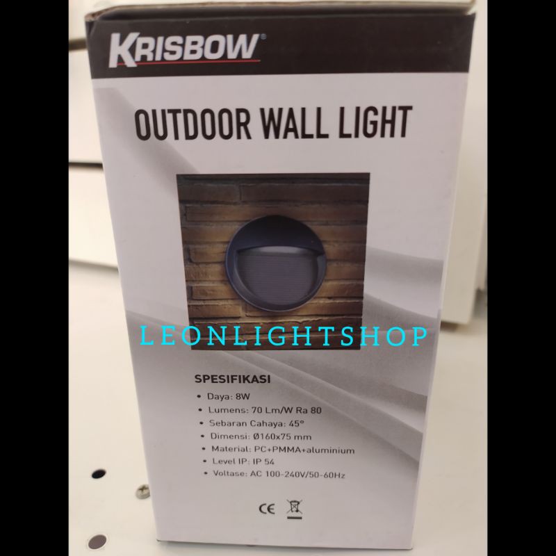 KRISBOW LAMPU DINDING LED OUTDOOR ROUND 8W/ACE WALL LAMP/ACE LAMPU HIAS  DINDING LED INDOOR OUTDOOR