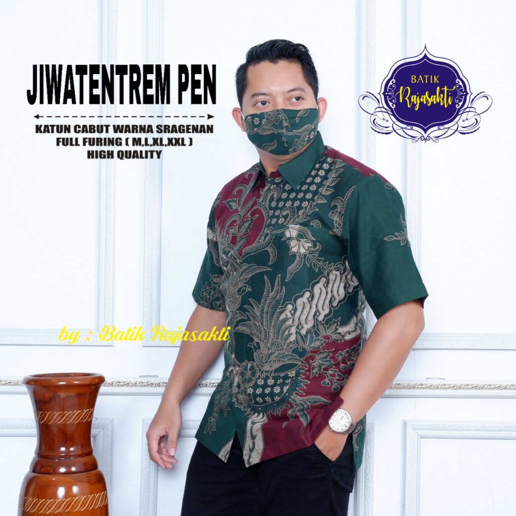 JIWATENTREM RAJASAKTI KEMEJA BATIK SOLO PRIA LENGAN PENDEK LAPIS FURING ATASAN BATIK PREMIUM MODERN KATUN HALUS BAHUWIRYA  BANAMITRA BANAMITRA PUTIH BANGSAWAN BAYU PUTRA BERLIAN BIRU BHARATAYUDA BIMASENA BIRENDRA BIRU INDAH BRAHMAKERTA BRAHMAKERTA MERAH