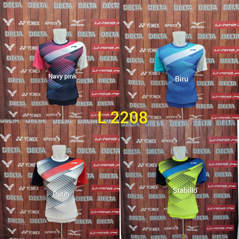 LI-NING 2208 BAJU KAOS JERSEY PAKAIAN OLAHRAGA BADMINTON BULUTANGKIS IMPORT