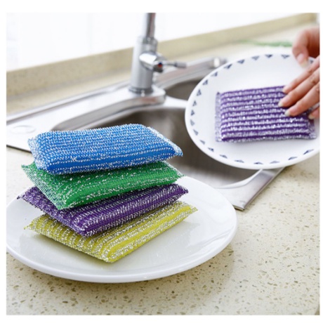 Sponge Cuci Piring Metalik Warna Warni Spon Sabut Jaring Dishwashing