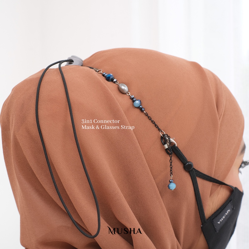 Musha 3in1 Strap Pearl Adjustable | Strap Masker / Tali Masker / Strap Mask