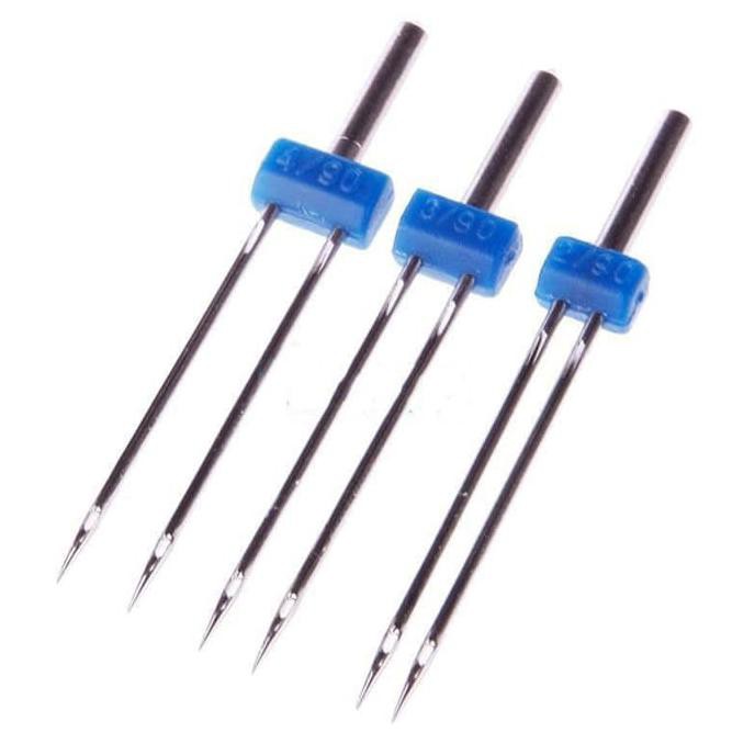 

TERMURAH Jarum Double / Dobel / Kembar / Twin needle SET isi 3 Pcs (2/3/4mm)