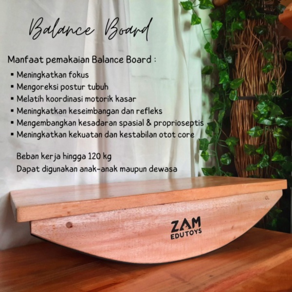 

Balance Board SMALL Papan Keseimbangan Anak Kayu Solid ZAM Edutoys Limited
