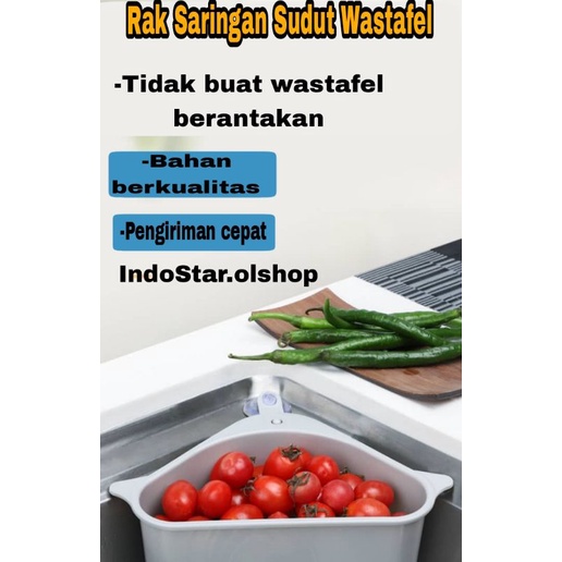 Rak Wastafel segitiga/Saringan Dapur Segitiga/ Rak Sudut Wastafel