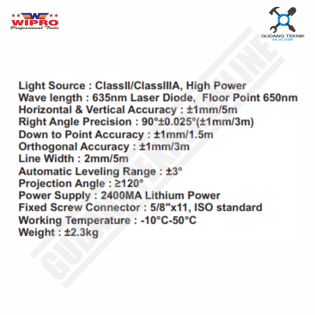 Pengukur Dimensi Laser Garis With STAND 5 Lines WIPRO ZL-05B / Waterpass Laser Cross Line W/STAND WIPRO ZL 05B - 10-30 Meter WIPRO ZL05B
