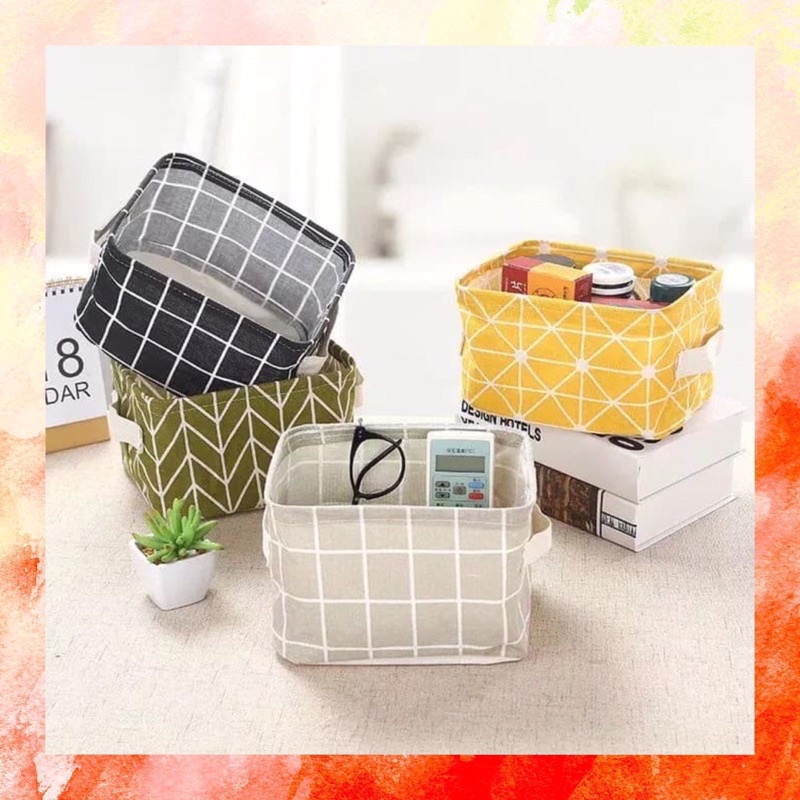 MINI STORAGE BOX ORGANIZER KERANJANG LIPAT TEMPAT AKSESORIS KOTAK PENYIMPANAN MEJA RAK