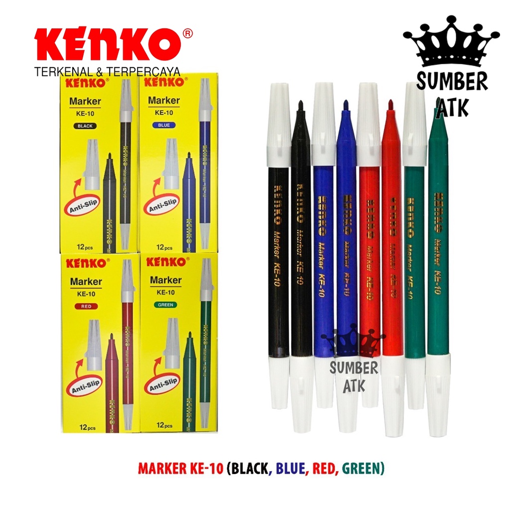 

SPIDOL MARKER KENKO / SPIDOL BLACK BLUE RED GREEN KE-10 - 1 PCS