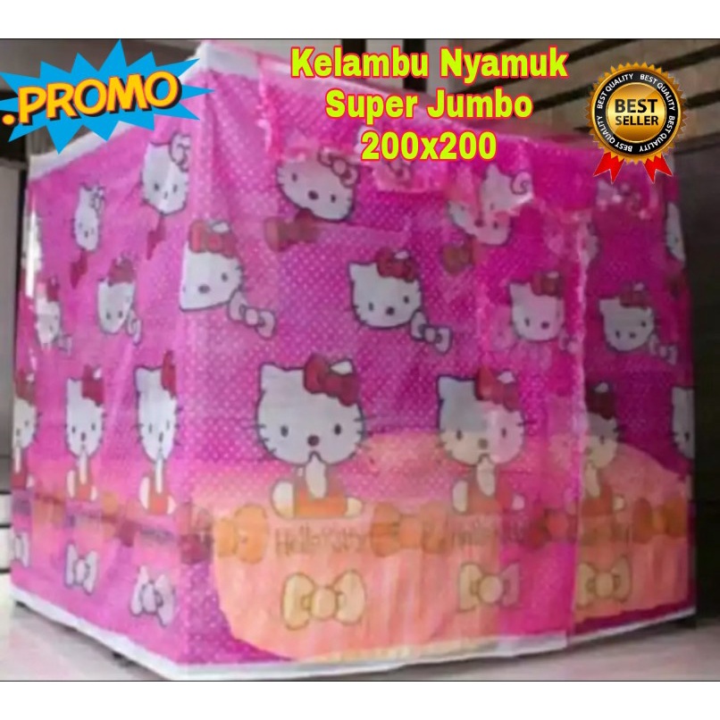 kelambu anti nyamuk tebal ukuran jumbo 200x200