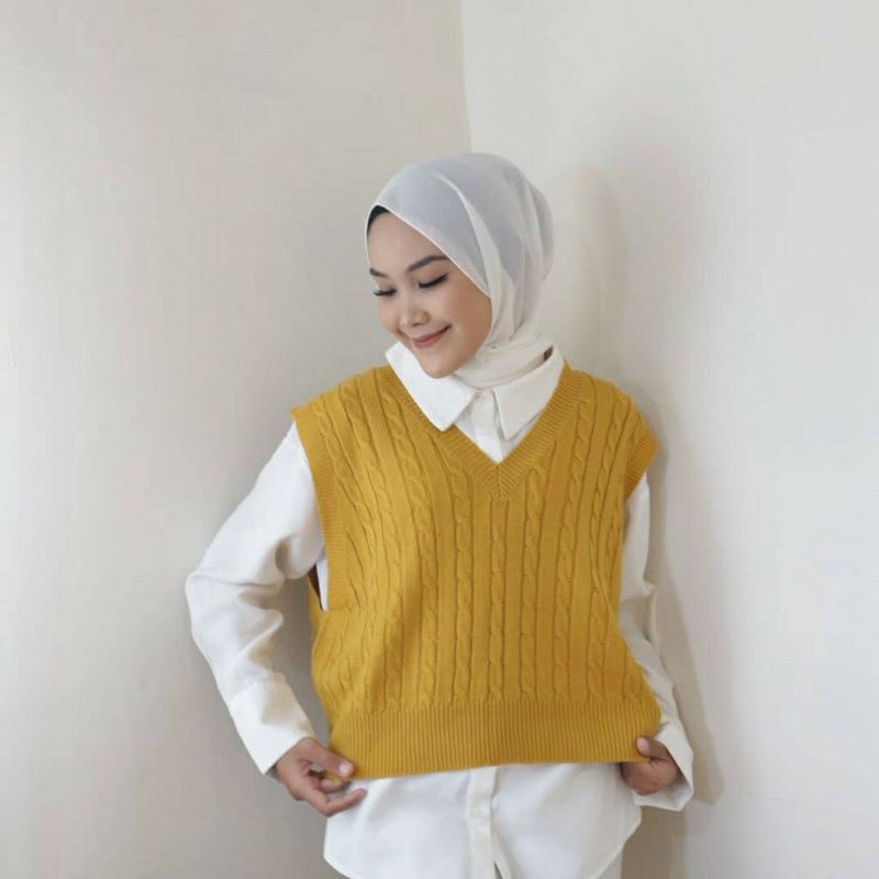 New Sweet Berry - Honey Vest Sweater (rompi rajut tanpa lengan)