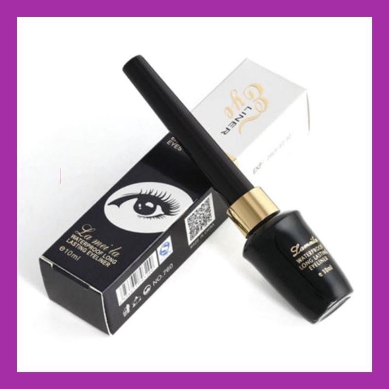 Lameila Eye Liner Anti Air  Keringat Warna Hitam 10ml LS760