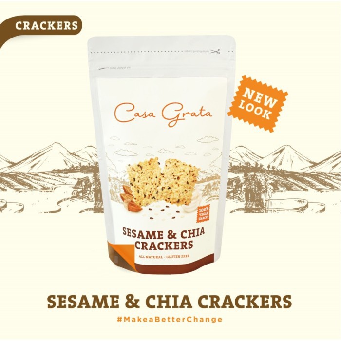 

Casa Grata Sesame and Chia Crackers | Gluten Free | Vegan