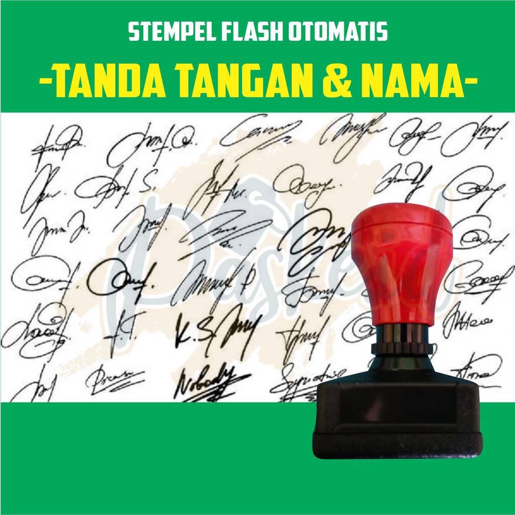 

STEMPEL TANDA TANGAN/ PARAF DAN NAMA | STEMPEL FLASG OTOMATIS TANPA BANTALAN