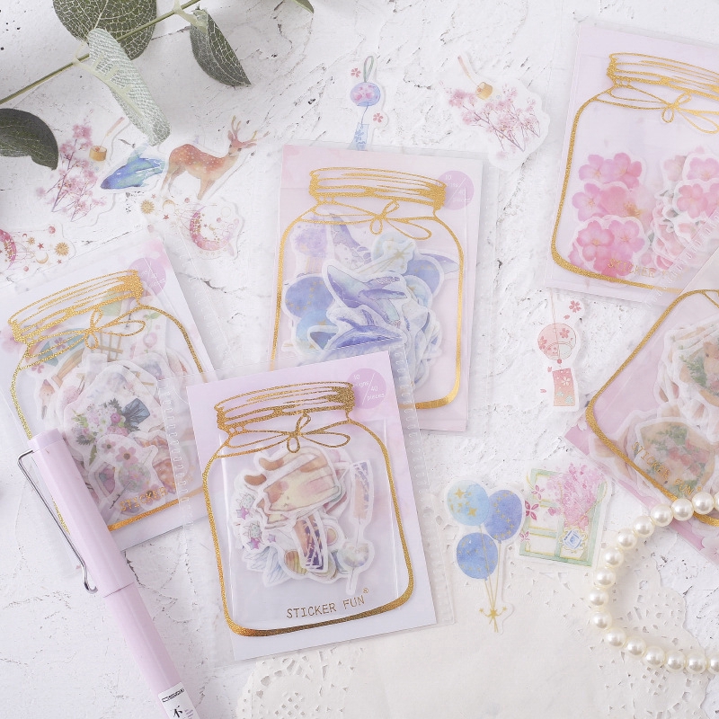  Stiker  Kertas Gambar  Bunga  Sakura  Lucu untuk Scrapbook DIY 