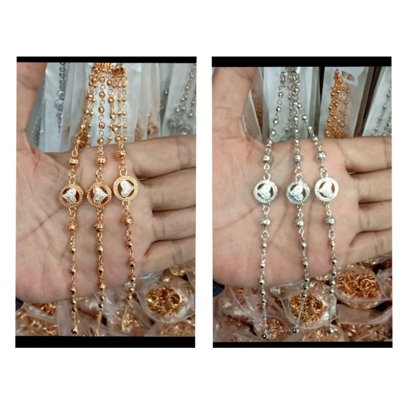 SB14. Gelang xuping wanita lapis emas dgn mata zircon UK 18 cm