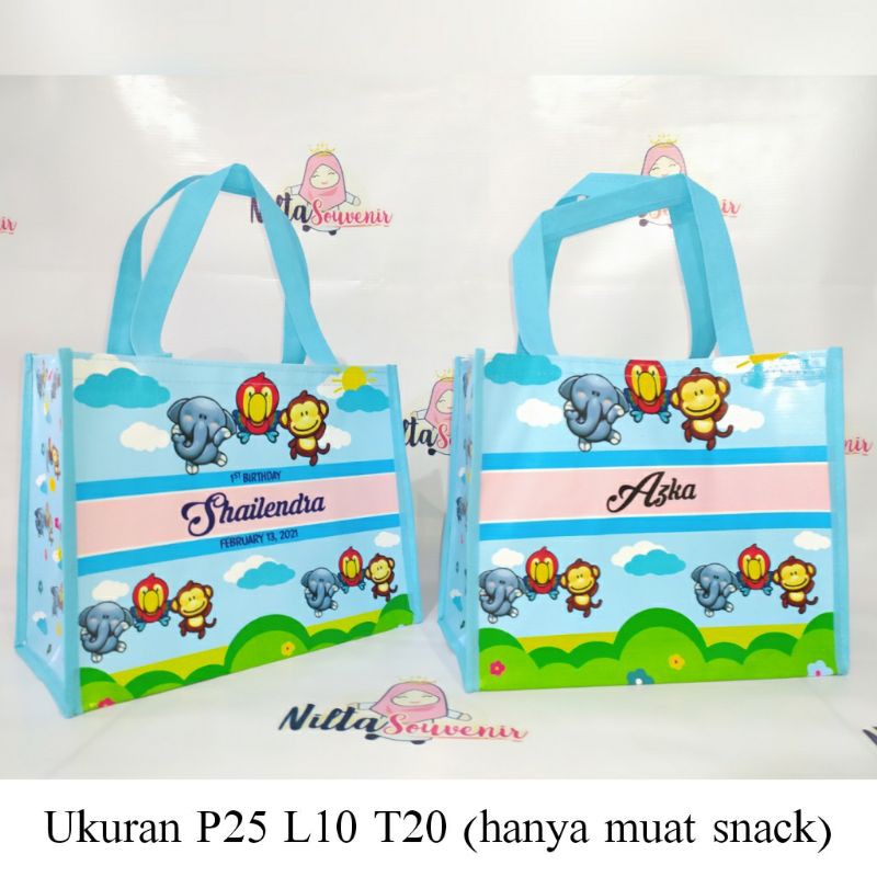 tas model full printing souvenir ulang tahun anak terbaru-Tambah nama tamu