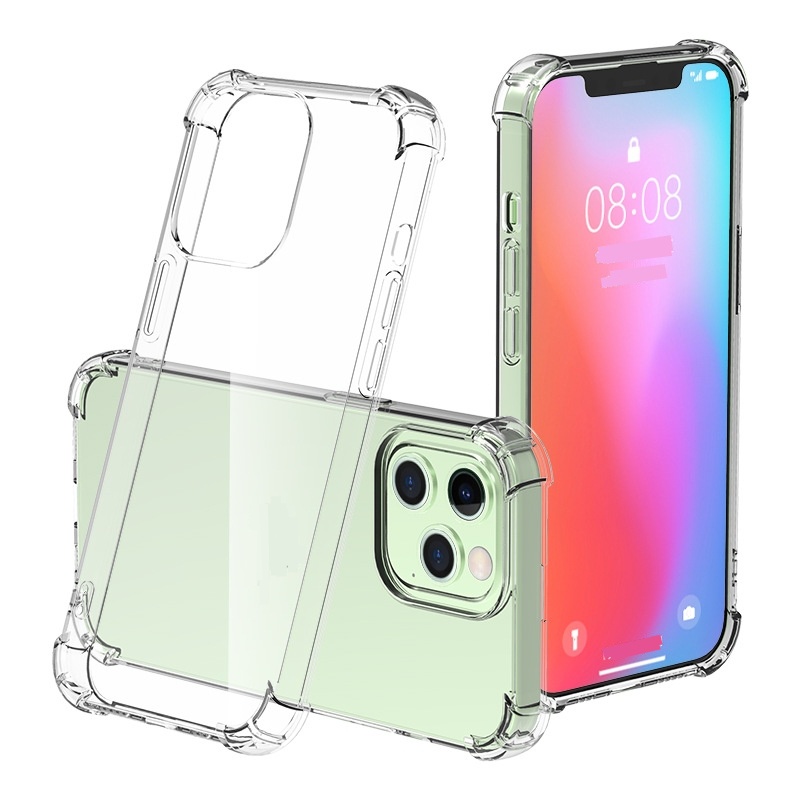 1 Pc Soft Case Silikon TPU Transparan Shockproof Untuk IPhone 14 14Plus 14pro 14pro Max