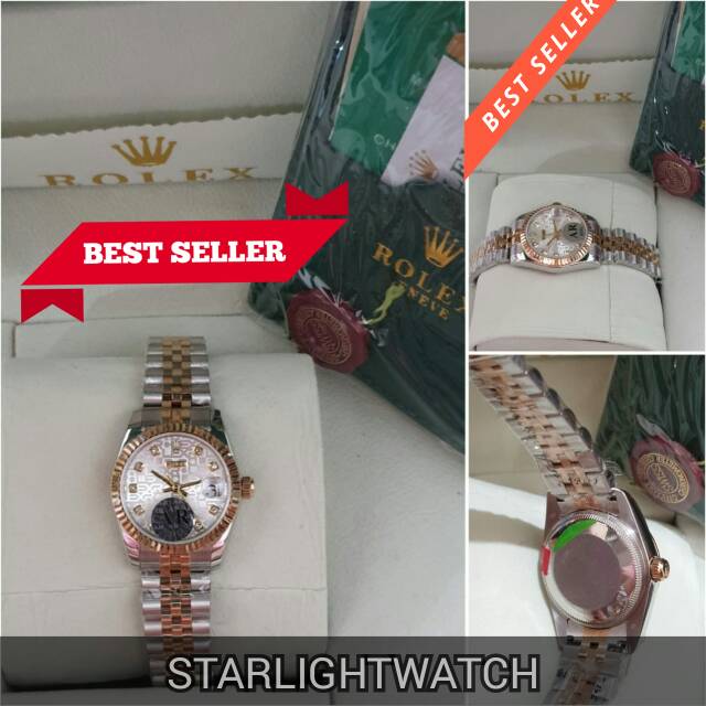 JAM TANGAN ROLEX  OYESTER WANITA MESIN SWISS ETA 1.1