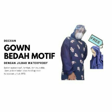 GOWN BEDAH MOTIF DENGAN JILBAB