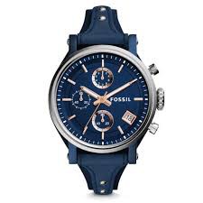 jam tangan fossil boyfriend chronograph navy blue