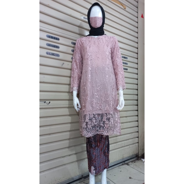Permata Olshop / Kebaya Tunik Brokat Modern / Baju Pesta / Kebaya Seragam / Kebaya Modern / Setelan Kebaya Kondangan