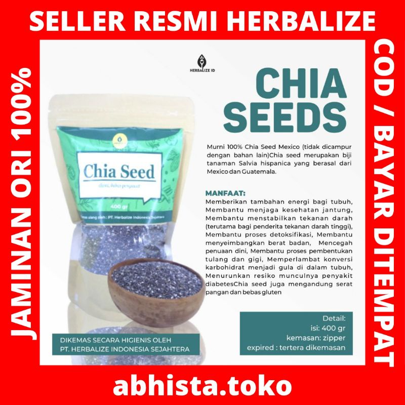 

CHIA SEED ORGANIC ATAU BIJI CHIA BLACK MEXICO HERBALIZE 400 GR