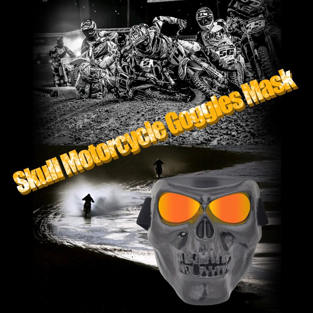 Heonyirry Masker Motor Topeng Airsoft Gun Full Face Model Tengkorak Skull Ghost Raider Mt009 grab